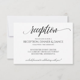 Luxe Calligraphy-Typografy Empfang Card | Schwarz Einladung