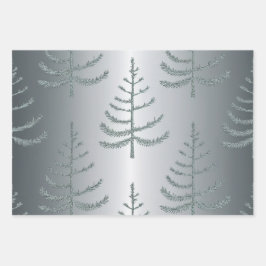 Luxe Christmas Trees Wrapping Paper Set Geschenkpapier Set