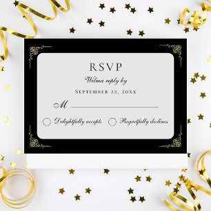 Luxe Classic Elegant Klassisches Black Gold UAWG G RSVP Karte