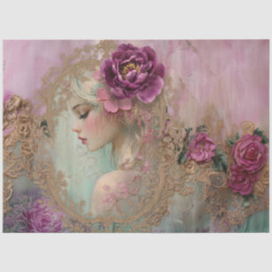 Luxe Collage Shabby Chic Mix Media Portrait Kunst Seidenpapier