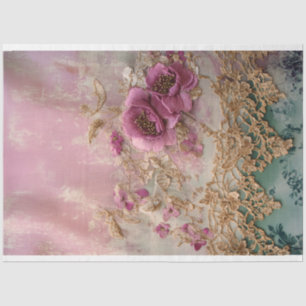 Luxe Collage Vintage Spitze Floral Stickereieffekt Seidenpapier