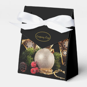 Luxe Corporate Event Gold Black Gift Favor Box Geschenkschachtel