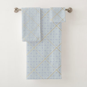 LUXE CUSTOM PASTEL BLUE HAMPTON BADEZIMMER TOWEL S BADHANDTUCH SET