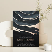 Luxe Dark Marble Graduation Party