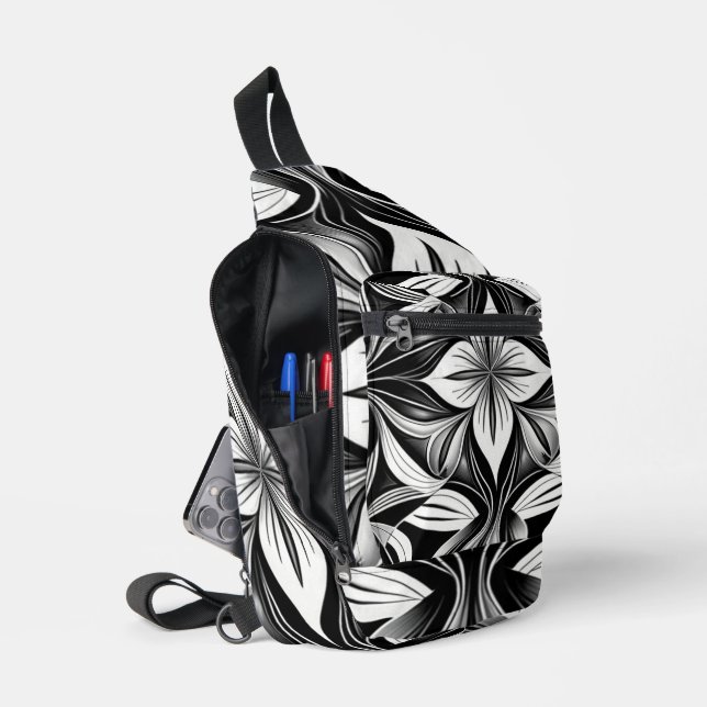 Luxe Deko Black & White Crossbody Bag (Offen)