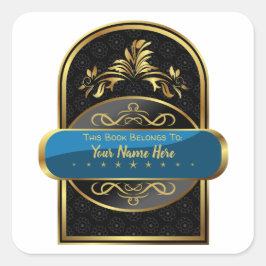 LUXE| Dieses Buch gehört zu (maßgeschneidertes Buc Quadratischer Aufkleber