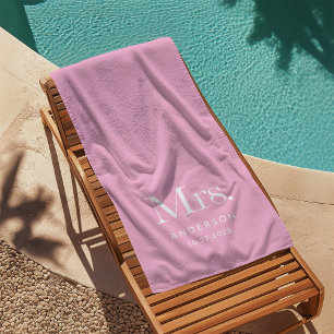 Luxe Elegance Pink   Frau und Hochzeitstag Strandtuch