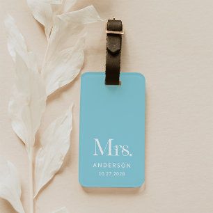 Luxe Elegance   Robin Egg Blue Frau Wedding Date Gepäckanhänger