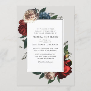Luxe Elegant Floral Wedding Einladung