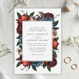 Luxe elegante florale Rahmen Hochzeitseinladung Einladung