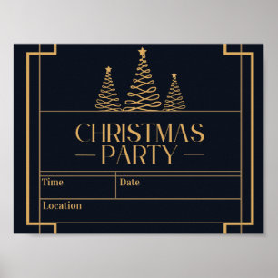 Luxe Elegante Weihnachts-Party Einladung Poster