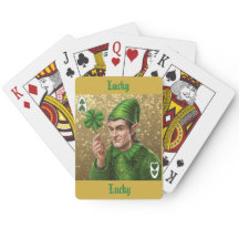 Luxe Elf Lucky Playing Card Gold Glitzer Glitzern
