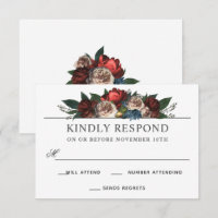 Luxe Floral Arrangement Wedding RSVP Response