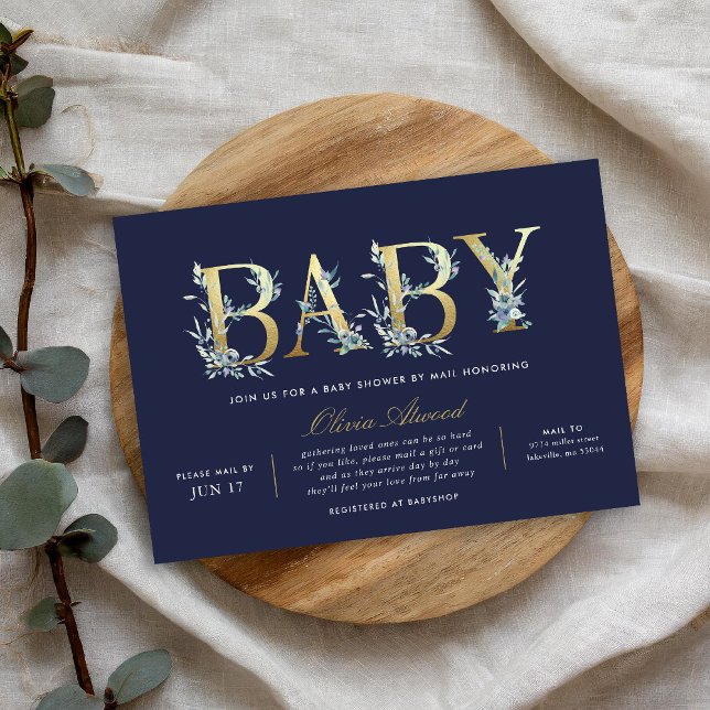 Luxe Floral Baby Shower by Mail Einladung (Von Creator hochgeladen)