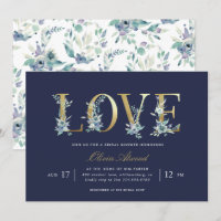 Luxe Floral Bridal Dusche Einladung