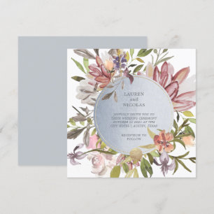 Luxe Floral  Elegantes Hochzeitswasser Einladung