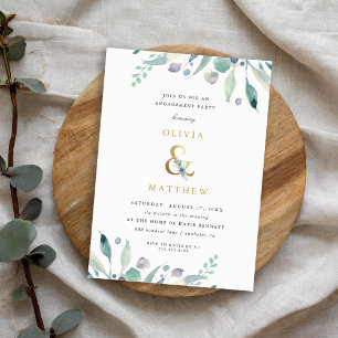 Luxe Floral Engagement Party Einladung