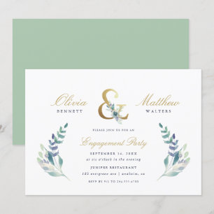Luxe Floral Engagement Party Einladung