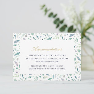 Luxe Floral Hochzeitsunterkünfte Begleitkarte