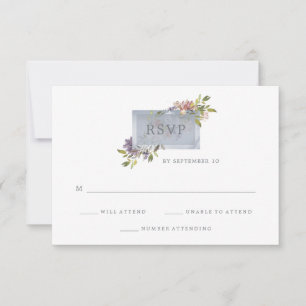 Luxe Floral Moosgrüne Aquarell-Hochzeits-RSVP RSVP Karte