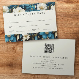 Luxe Floral QR Code Geschenkgutschein
