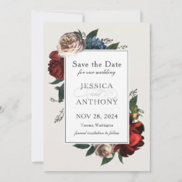 Luxe Floral Save the Date mit Ihrem Foto