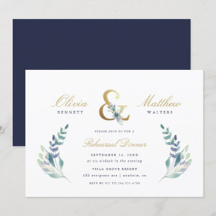 Luxe Floral Wedding Probe Dinner Einladung