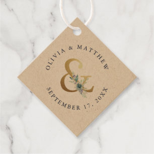 Luxe florale Ampersand Hochzeitsgeschenk Geschenkanhänger