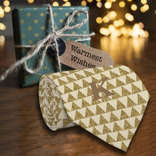 Luxe Geometric Glitzer Triangle Personalize Name Krawatte