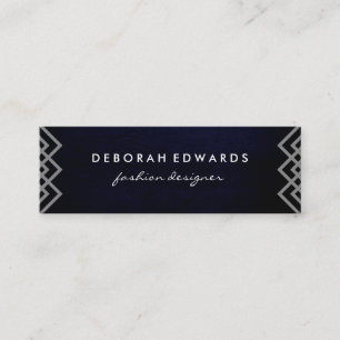 Luxe Geometric Lines Chic Texture Mini Visitenkarte