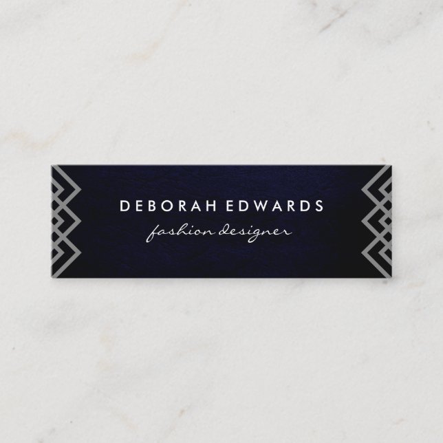 Luxe Geometric Lines Chic Texture Mini Visitenkarte (Vorderseite)