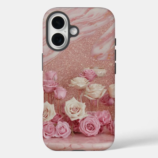 Luxe Girly Pink iPhone 16 Fall Case-Mate iPhone Hülle (Rückseite)