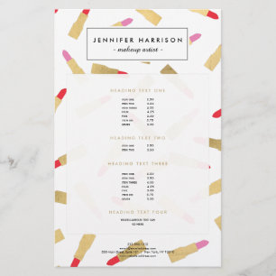 Luxe Glam Lippenstift Muster Visagist Flyer