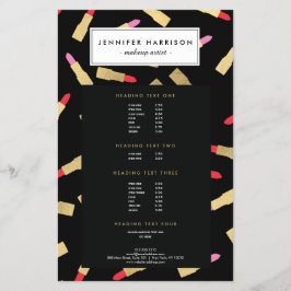 Luxe Glam Lipstick-Muster für Black Makeup Artist Flyer