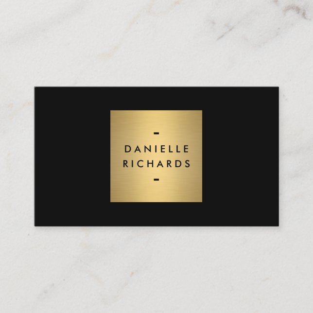 Luxe Glamour Black and Gold Business Card Visitenkarte (Vorderseite)