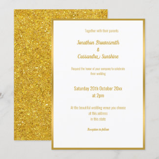 LUXE GLITZER TRIMMED WEDING INVITATION EINLADUNG
