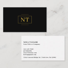 Luxe Gold 2 Erstmaliges Monogramm Minimalistisch S Visitenkarte