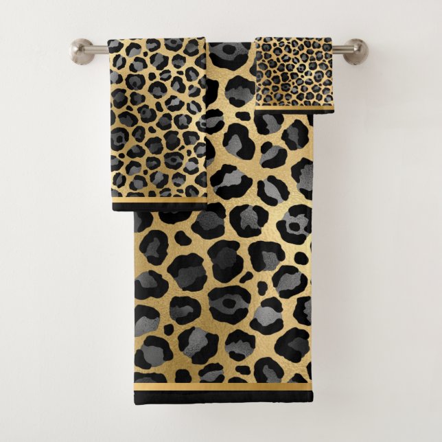 LUXE GOLD BLACK GRAU BADEZIMMER TOWEL SET (Insitu)