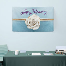 Luxe Gold Blue Glitzer Happy Montag Banner