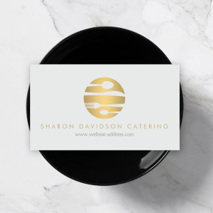 Luxe Gold Catering Logo Restaurant Light Grau Visitenkarte