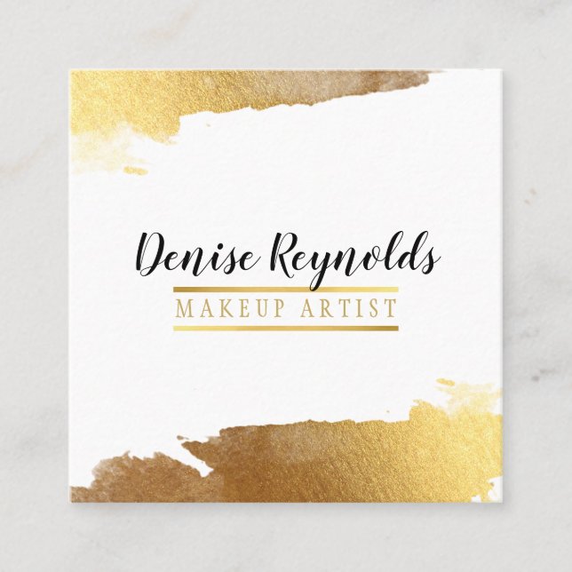 LUXE GOLD EDGED stilvolle moderne Chef-Chic Quadratische Visitenkarte (Vorderseite)