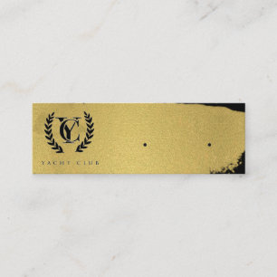Luxe Gold Foil Black Texture Pinselstriche Logo Mini Visitenkarte