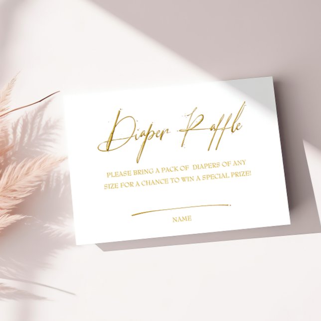 Luxe Gold Foil Diaper Raffle Begleitkarte (Von Creator hochgeladen)