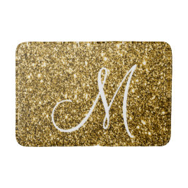 Luxe Gold Glitzer Stilvoll Mit Monogramm Personali Badematte