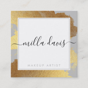 LUXE GOLD hübsch, modern vergoldet, blass grau Quadratische Visitenkarte