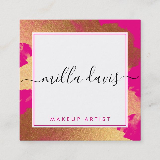 LUXE GOLD hübscher moderner Glamour vergoldet hell Quadratische Visitenkarte (Vorderseite)