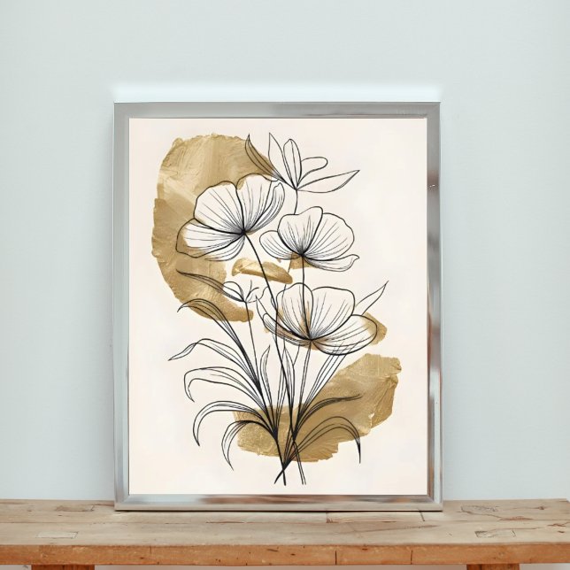 Luxe Gold Leaf Abstrakte Blume Fotodruck (Von Creator hochgeladen)