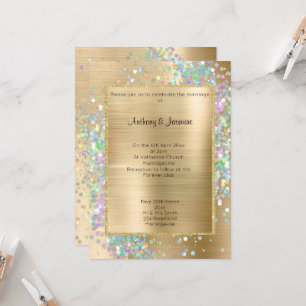 LUXE GOLD METALLIC HOLOGRAPHIC PASTEL WEDING EINLADUNG