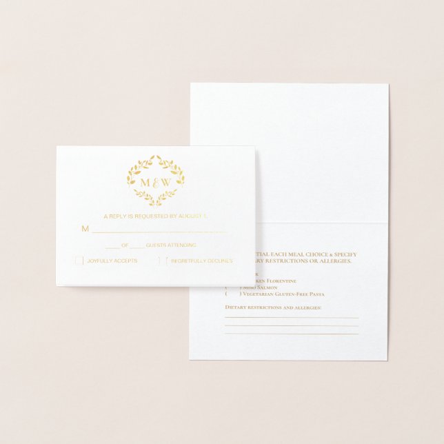 Luxe Gold Wedding Monogram Wappen Selektion Folienkarte (Anzeige)