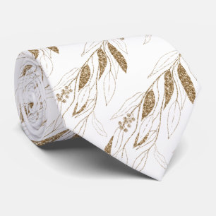 LUXE GOLD WHITE EUCALYPTUS BOTANISCHE KRAWATTE